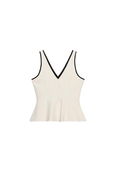 JACQUARD PEPLUM TOP