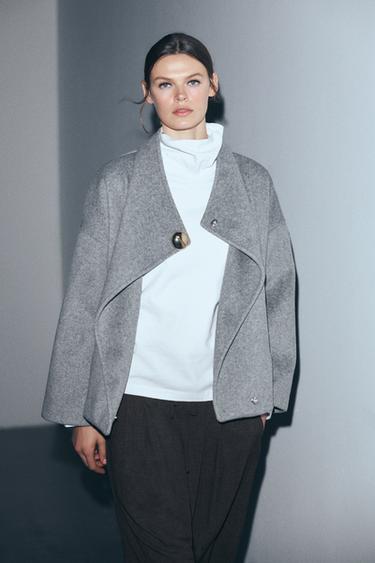 SOFT BUTTON COAT - Light grey by Zara