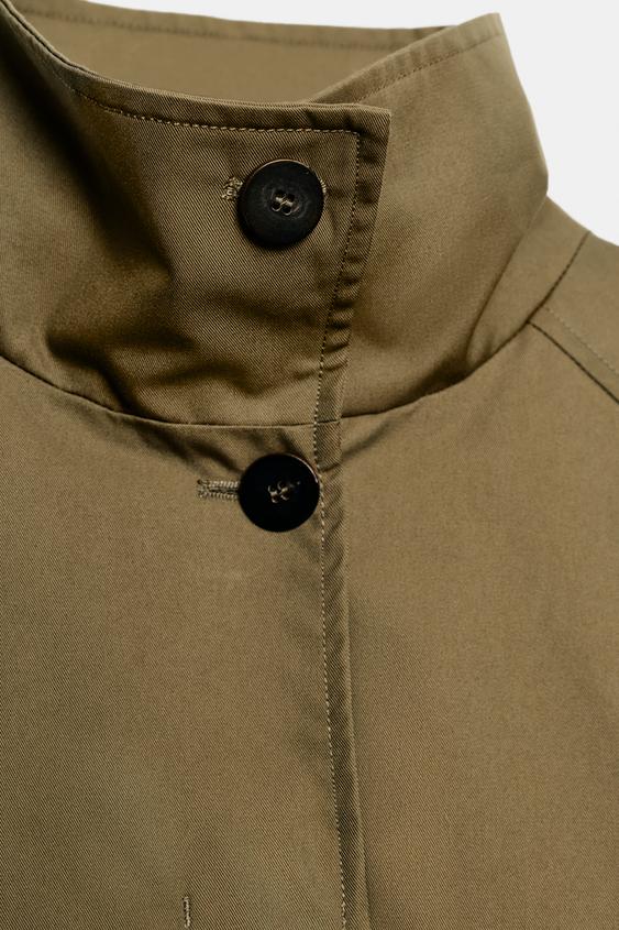VESTE BALLON DÉPERLANTE COLLECTION ZW - Kaki de Zara - Image 9