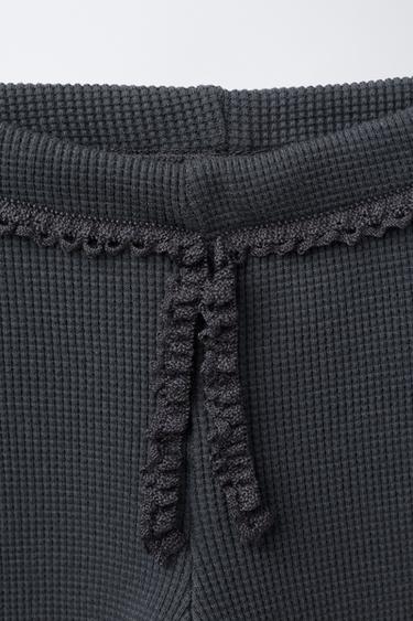 LEGGING WAFFLE DENTELLE - Anthracite foncé de Zara - Image 2