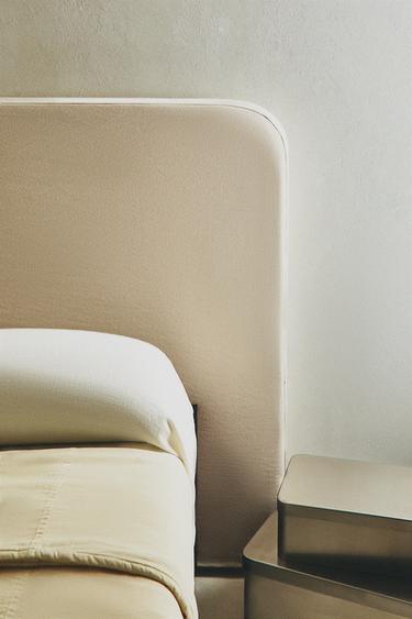 Zara ROUNDED HEADBOARD WITH LINEN COVER - Light beige