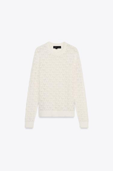 POINTELLE KNIT SWEATER - Ecru by Zara - Image 4