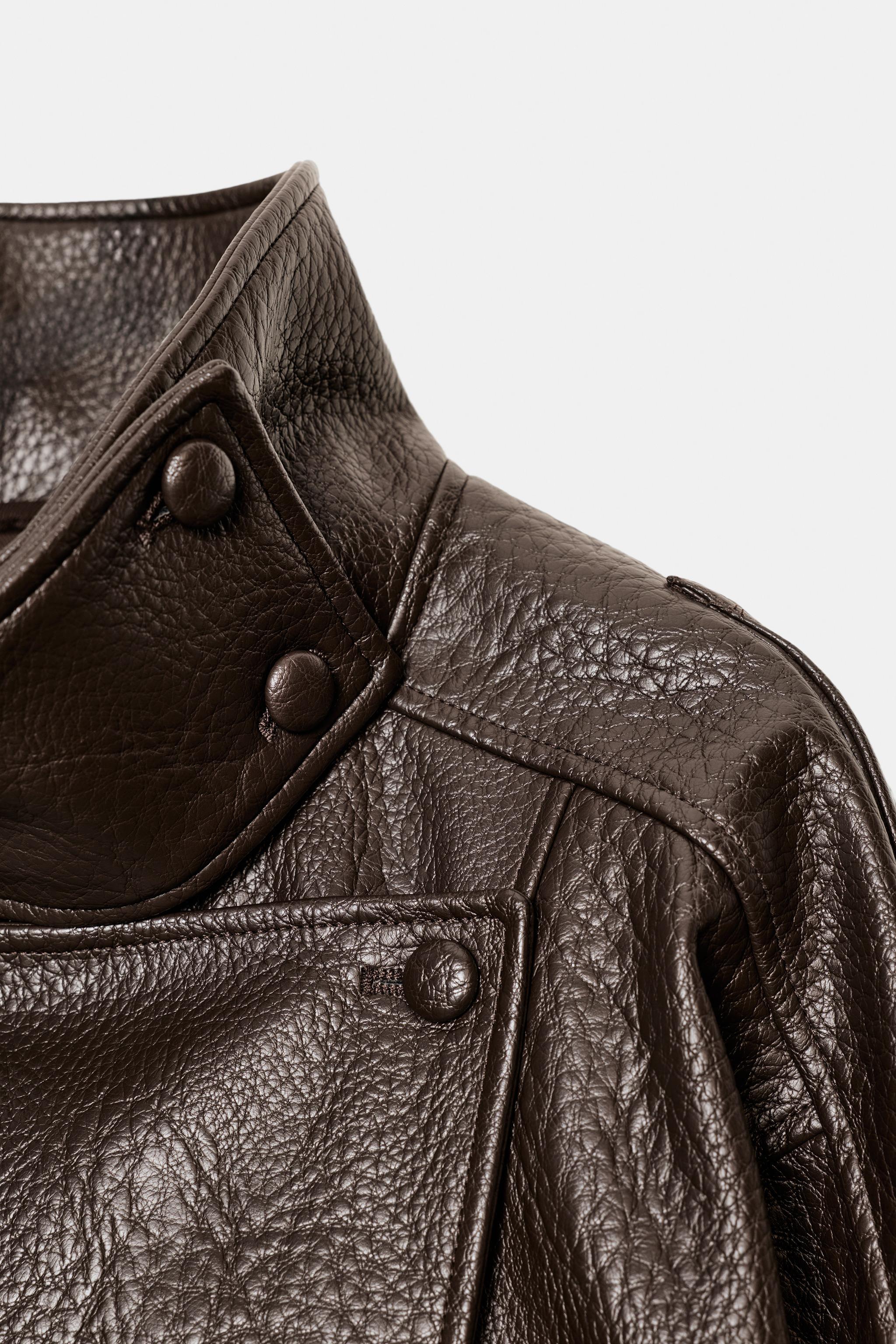 FAUX LEATHER JACKET - Brown | ZARA United States