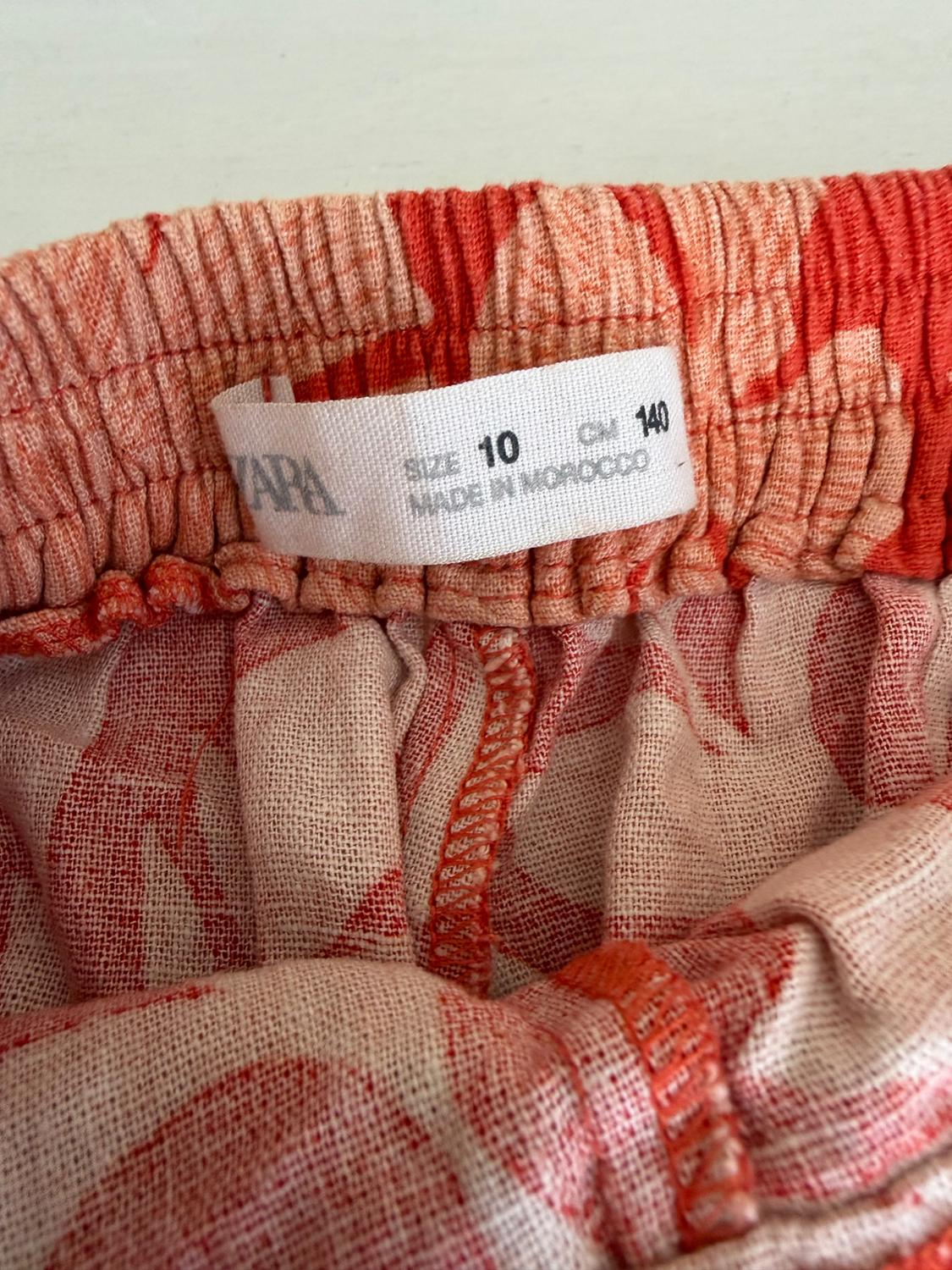 LINEN BLEND LEAF PRINT WRAP SHORTS - Image 5