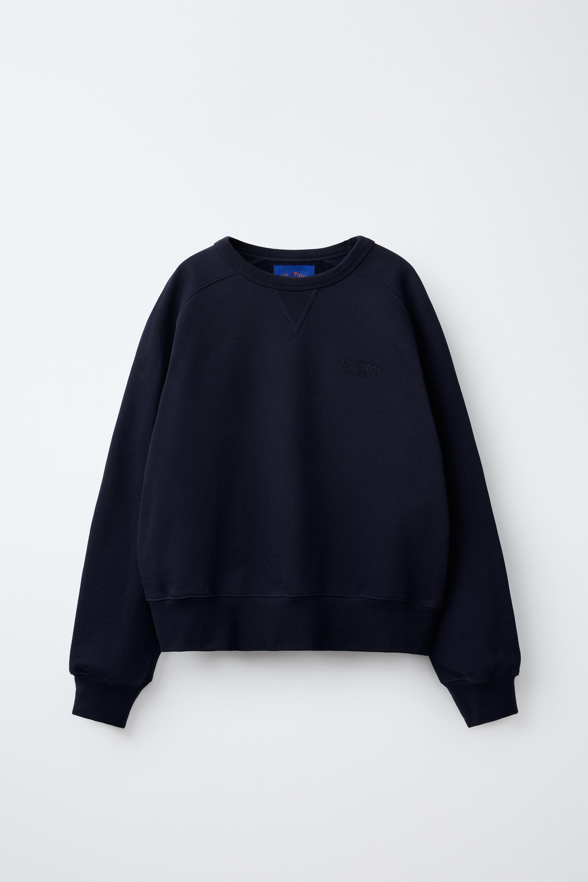 0FR. PARIS X ZARA EMBROIDERED TEXT SWEATSHIRT