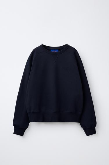SWEATSHIRT MET GEBORDUURDE TEKST 0FR. PARIS X ZARA - Blauw van Zara - Afbeelding 0