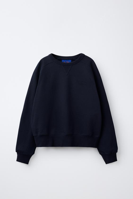 FELPA SCRITTA RICAMATA 0FR. PARIS X ZARA - Blu di Zara - Immagine 0