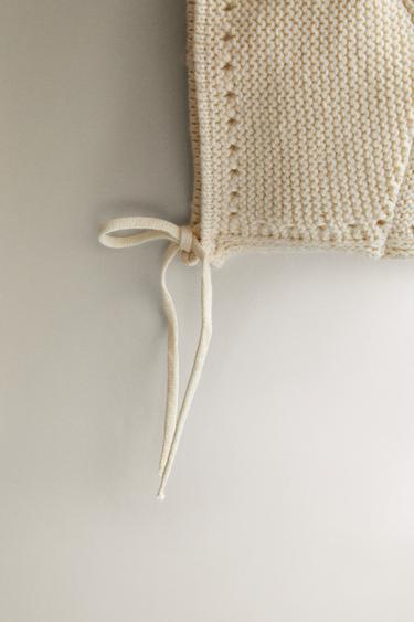 KNIT BABY BONNET - Ecru by Zara - Image 1