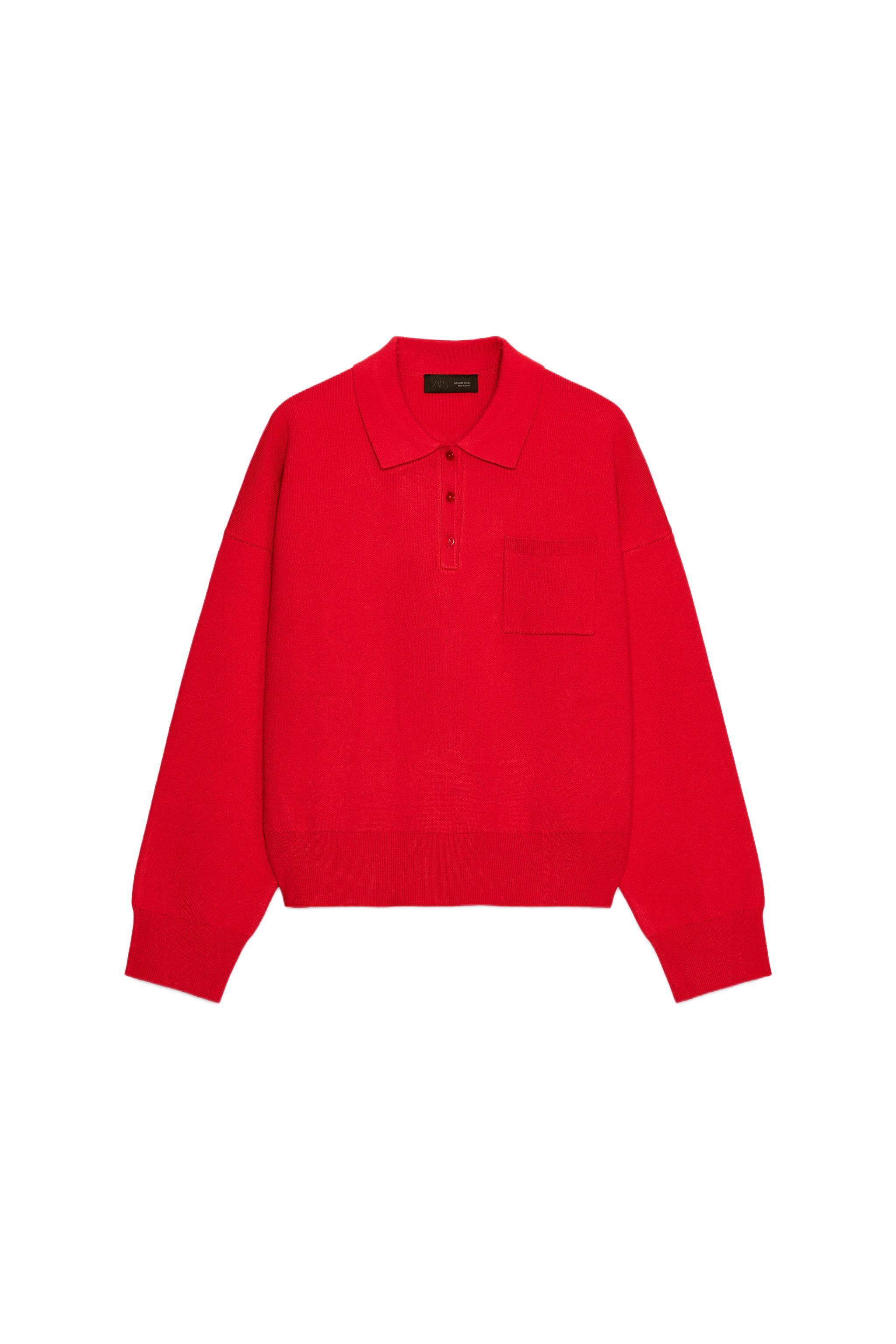 @aa様 CEP DETAYLI TRİKO POLO T-SHIRT - Kırmızı | ZARA Türkiye / Turkey