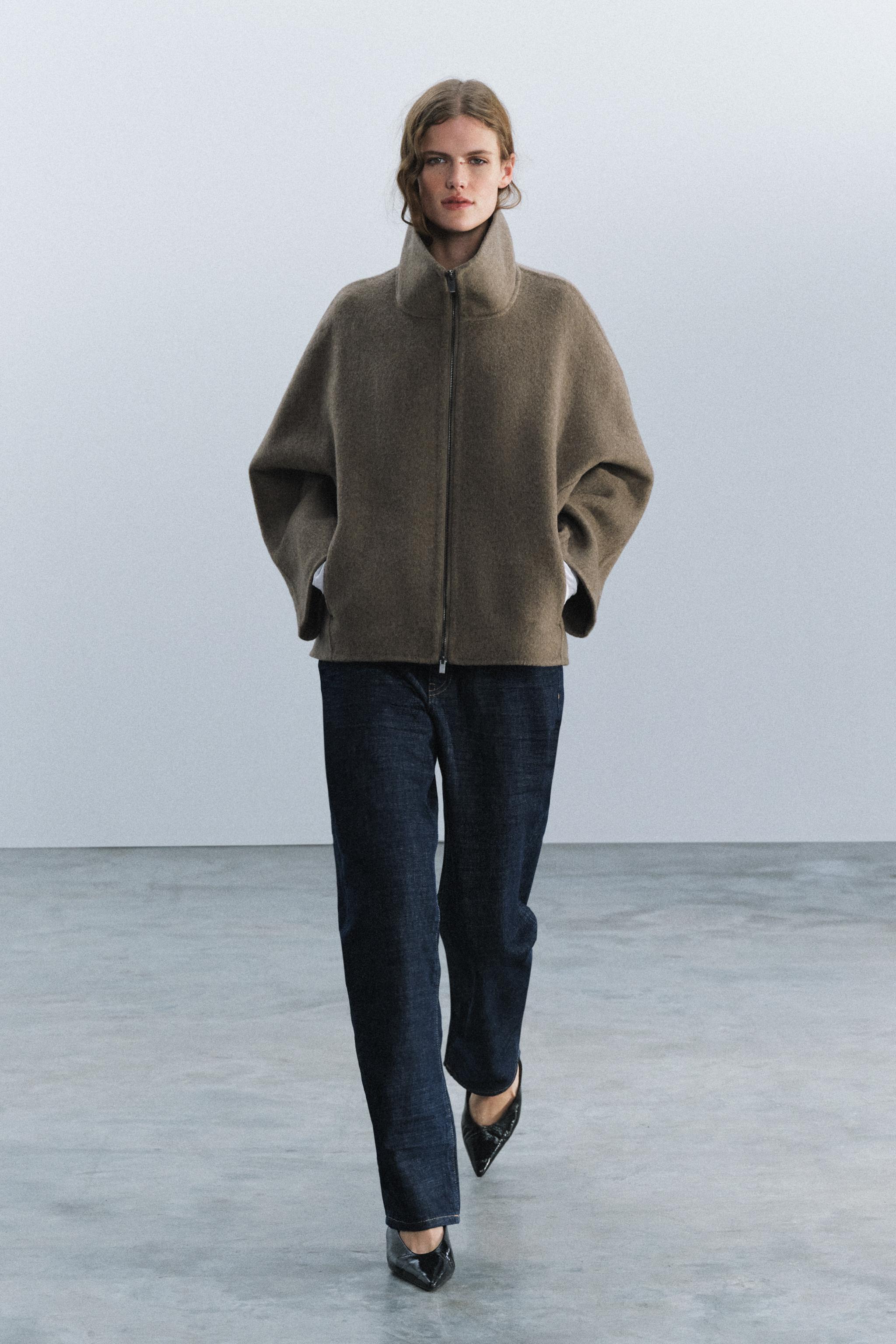 ウールショートコート ZW COLLECTION - ブラウン/モール | ZARA Japan