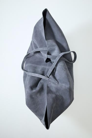 MAXI SPLIT SUEDE TOTE BAG - Blue by Zara