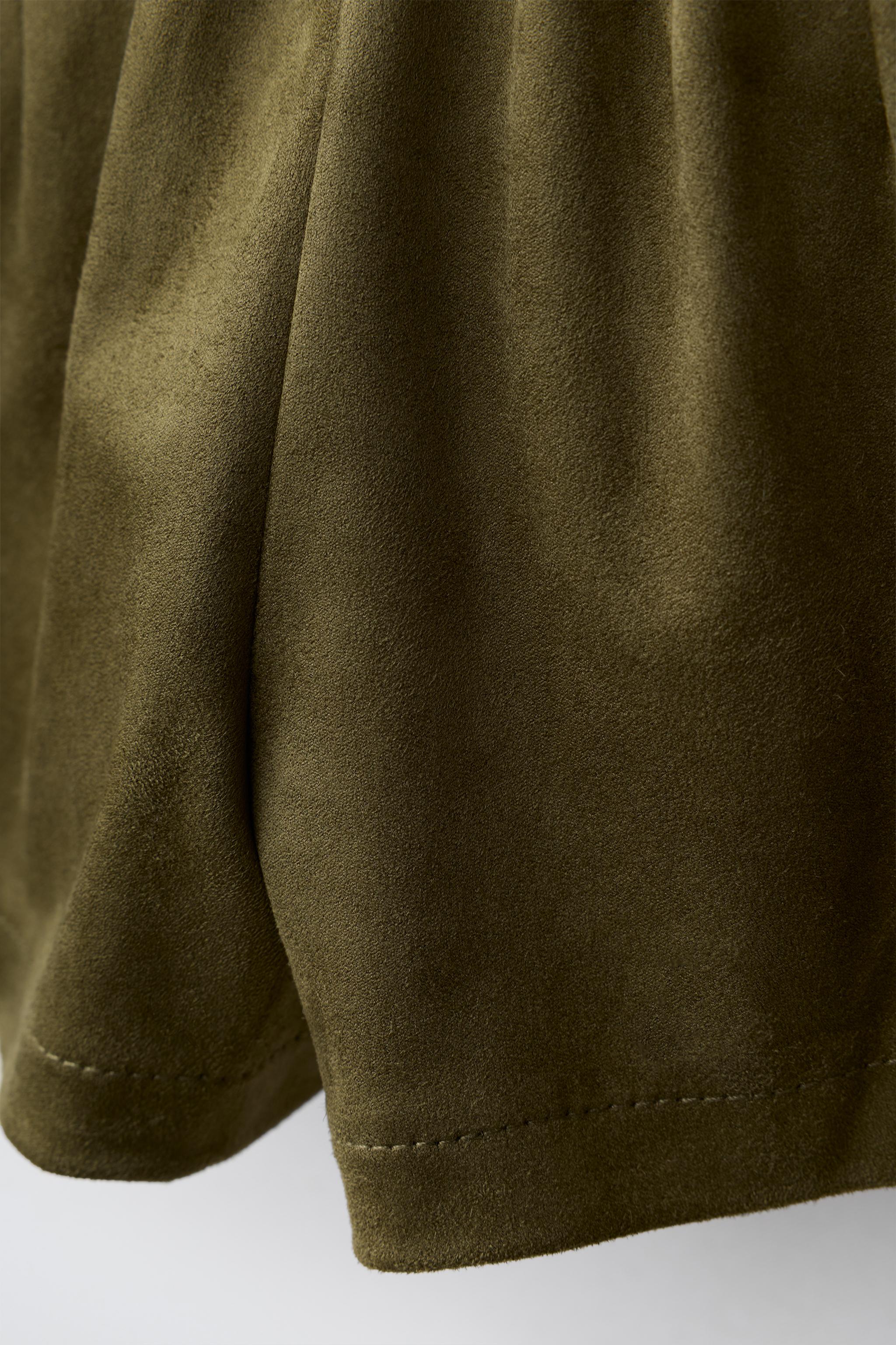 Детские юбки Zara STUDDED FAUX SUEDE BERMUDA SKIRT — фото 5