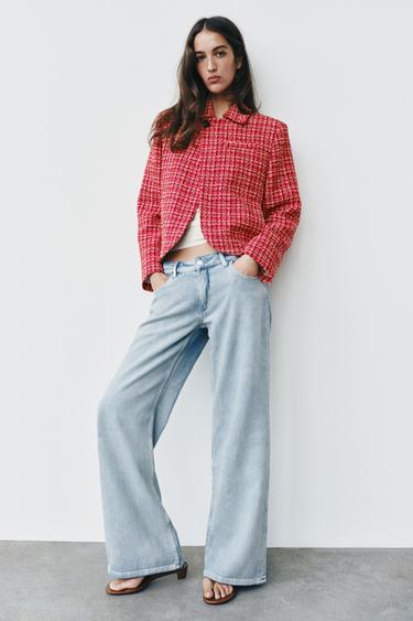 TEXTURED DOUBLE-BREASTED BLAZER - Reds by Zara