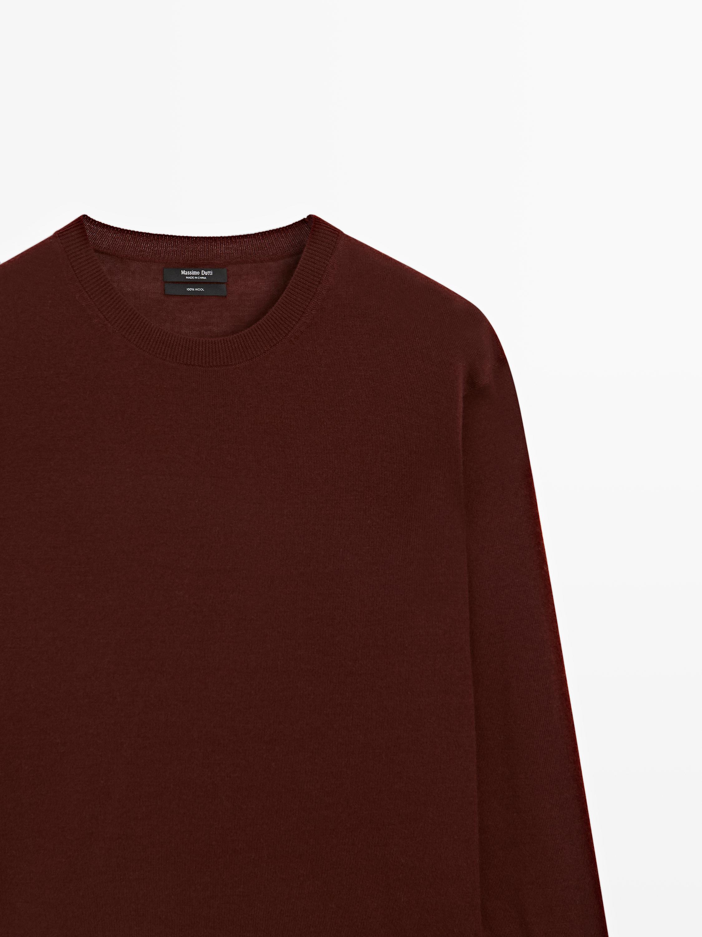 Pull en maille fine 100 % laine à col rond