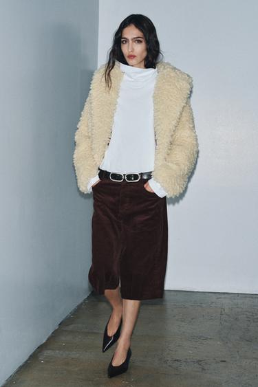 Zara ZW CORDUROY BERMUDA SHORTS - Brown - Image 0