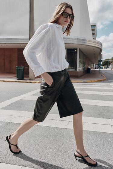 STRIPED OVERSIZE SHIRT - Black / White by Zara - Image 2