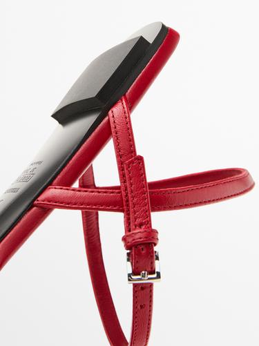 Zara Flat strappy sandals - Limited Edition - Red - Image 0