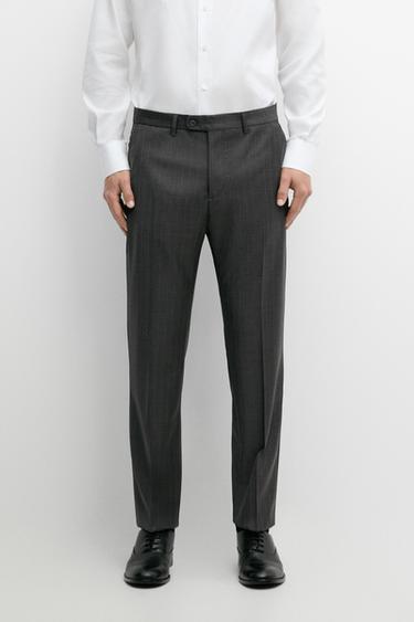100% wool striped suit trousers — Anthracite Gray 2