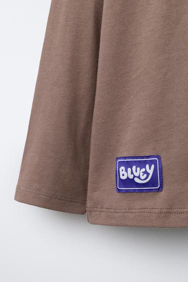 T-SHIRT IMPRIMÉ FLOQUÉ BLUEY © LUDO STUDIO - Marron de Zara - Image 3