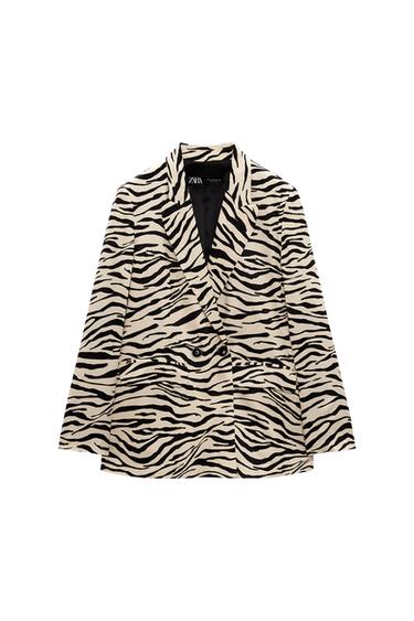 ANIMAL PRINT SATIN EFFECT BLAZER