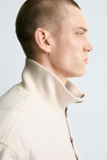 BLOUSON BOMBER EFFET FROISSÉ - Écru de Zara - Image 5