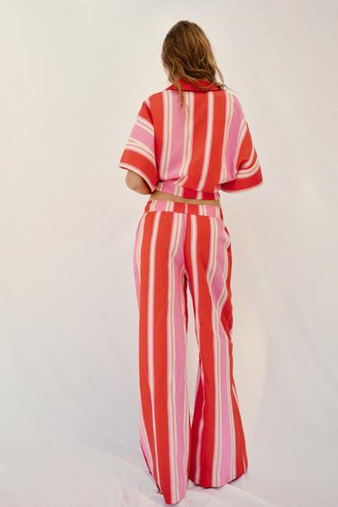 WIJDE GESTREEPTE BROEK - Multicolour van Zara