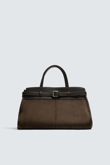 BOLSO COMBINADO CINTURÓN - Marrón de Zara