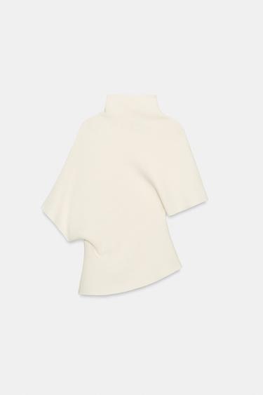 ASYMMETRIC KNIT JUMPER - Ecru by Zara - Image 7