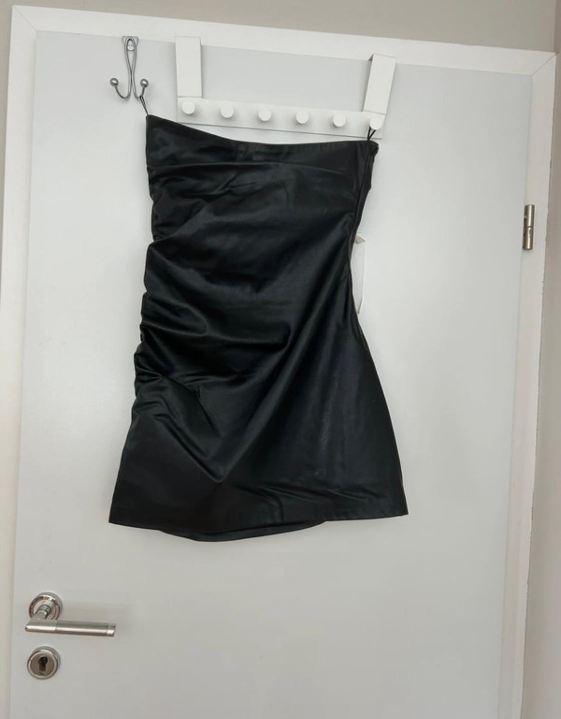 DRAPED FAUX LEATHER DRESS - Image 5