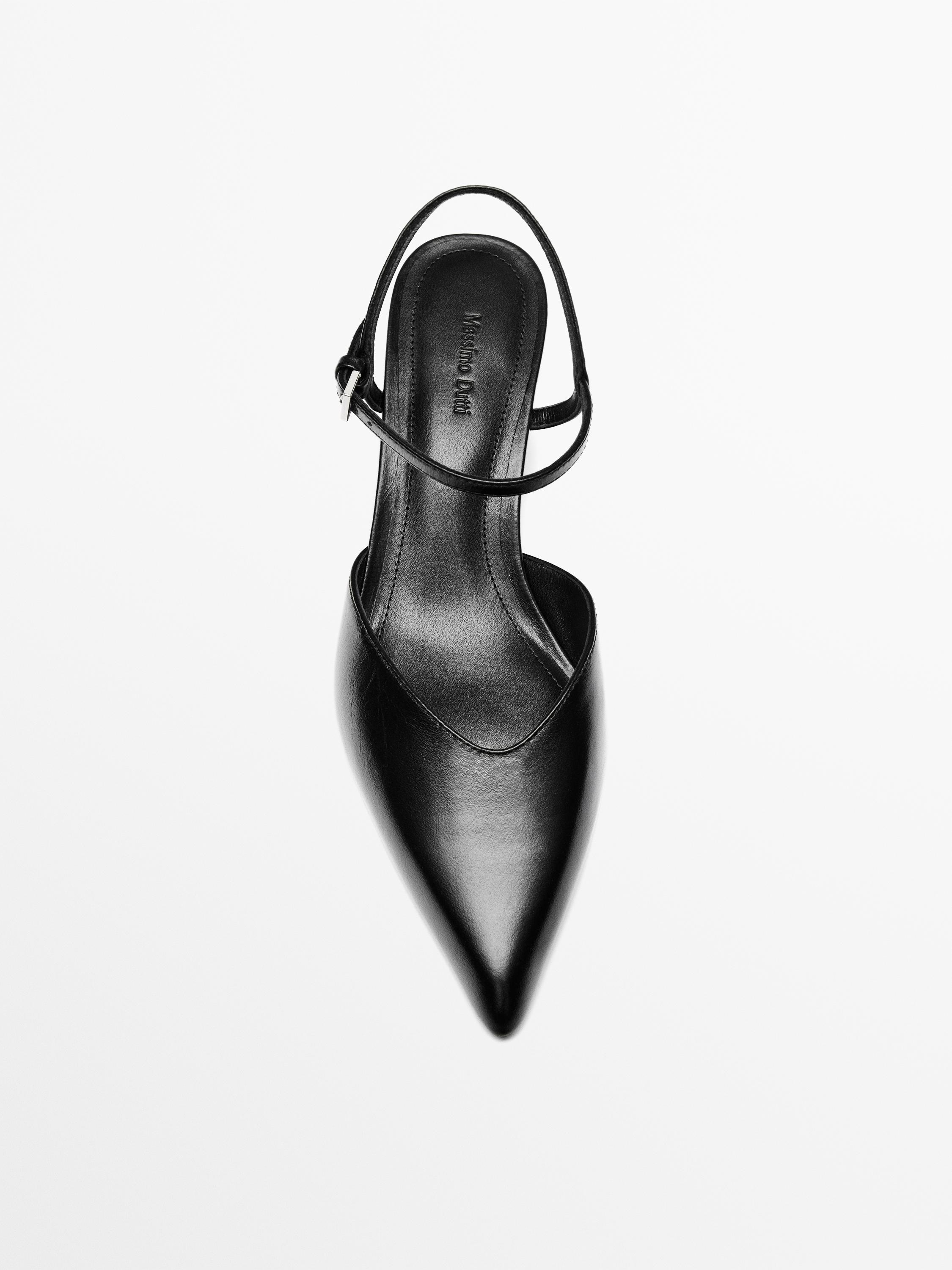 High-heel slingback shoes