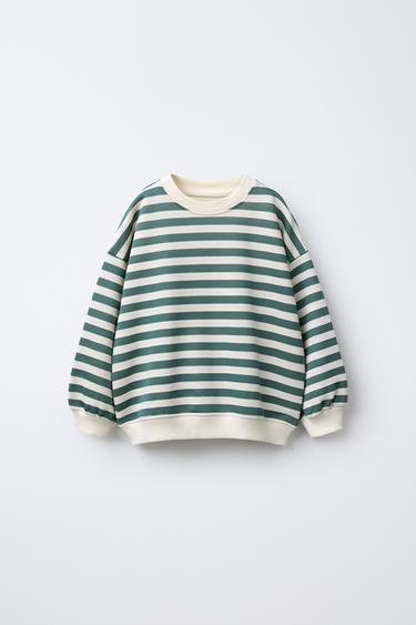 STRIPED SWEATSHIRT - Light green by Zara