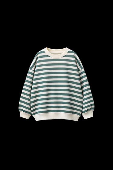 GESTREIFTES SWEATSHIRT - Hellgrün von Zara - Bild 0