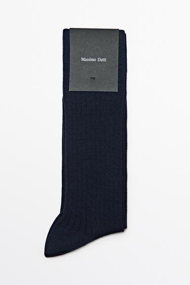 Calcetines vestir canalé - Marino de Zara - Imagen 0