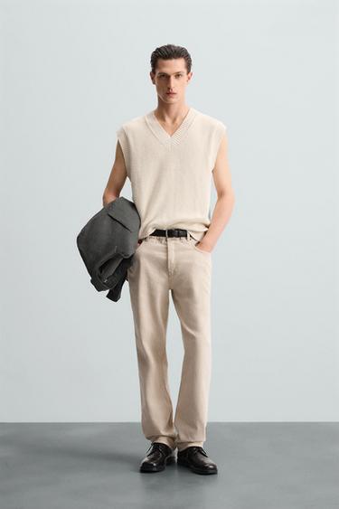 TEXTURED KNIT WAISTCOAT - Oyster-white by Zara - Image 0