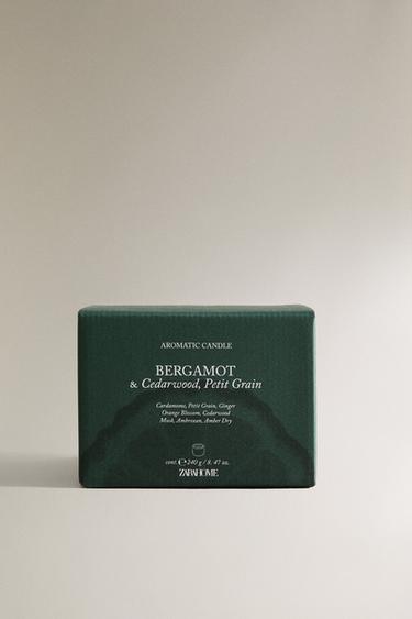 (240 G) BERGAMOT & CEDAR WOOD, PETIT GRAIN SCENTED CANDLE - pistachio green by Zara - Image 4
