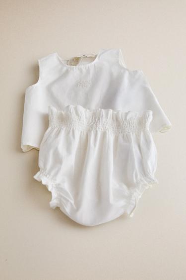 EMBROIDERED BABY SET - Oyster-white by Zara
