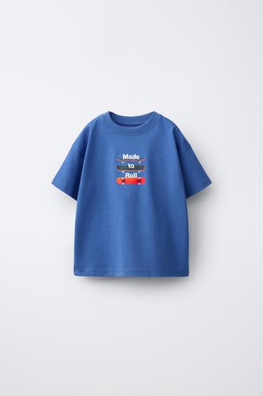 تيشرت بطبعة SKATE - أزرق فاقع الخاص بـ Zara