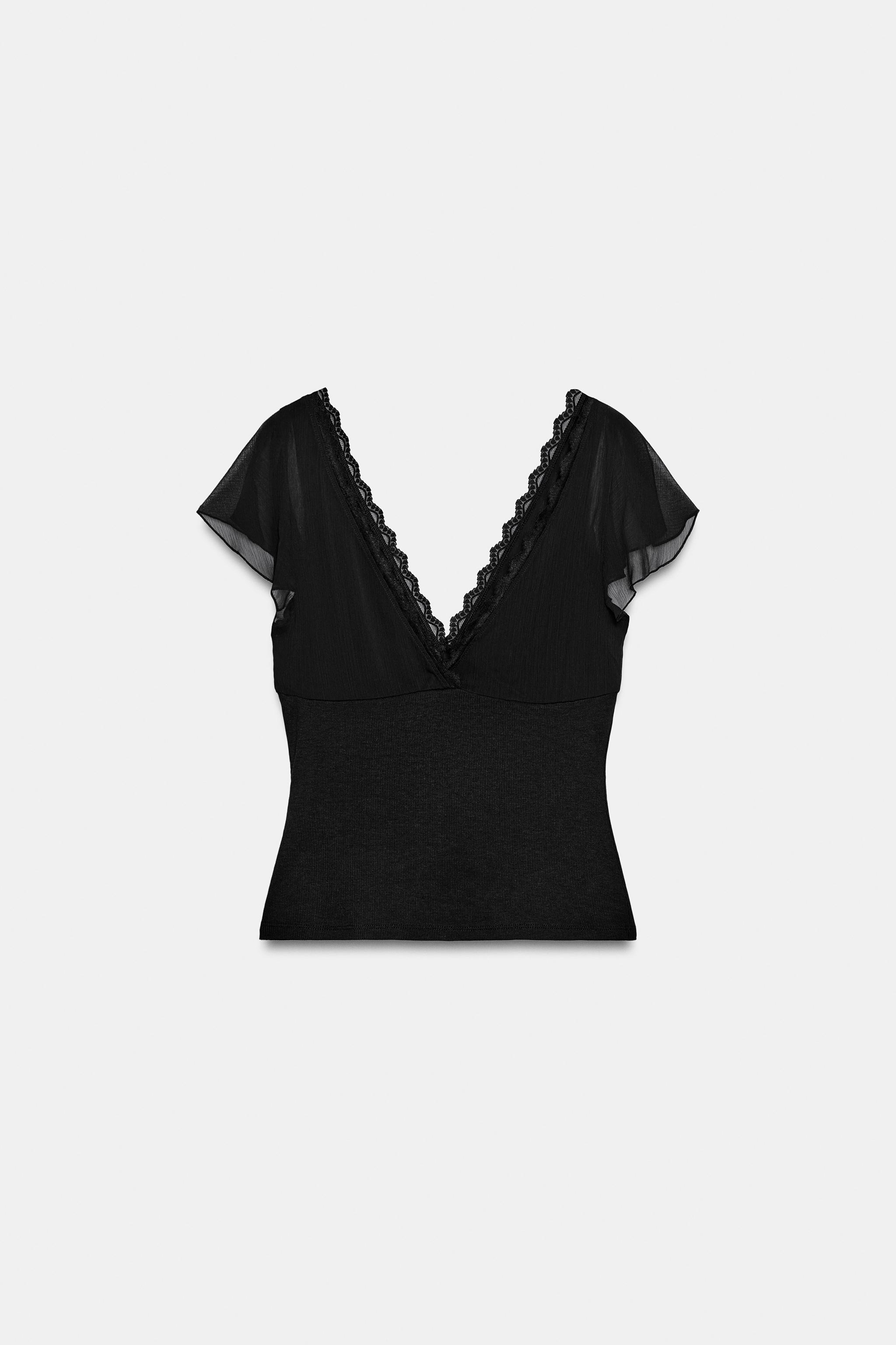 Zara Uyumlu Renk Dantelli Top görsel 6