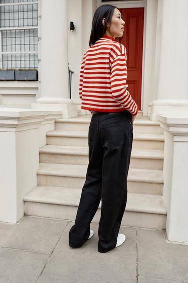 GILET EN MAILLE À RAYURES - Rayure rouge de Zara - Image 5