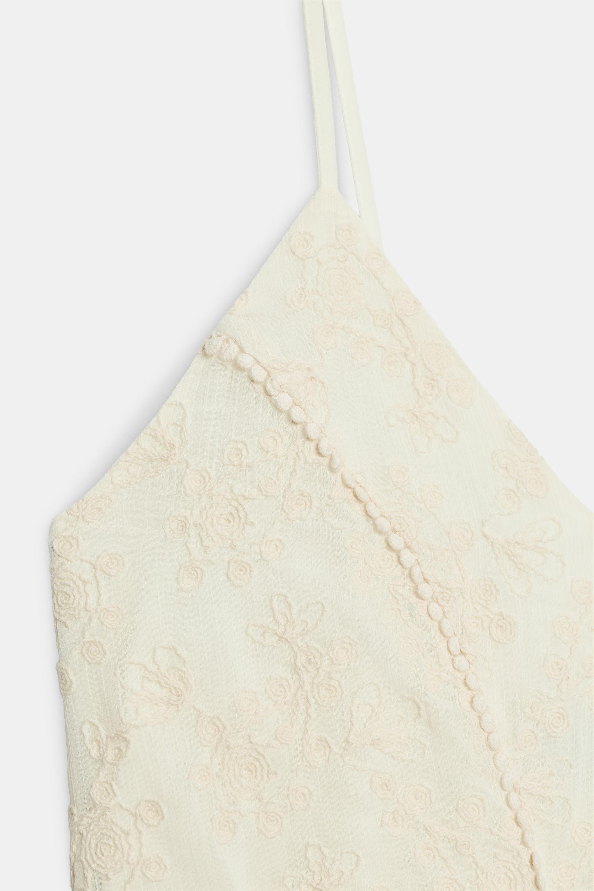 Zara İŞLEMELİ LINGERIE ELBİSE görsel 8