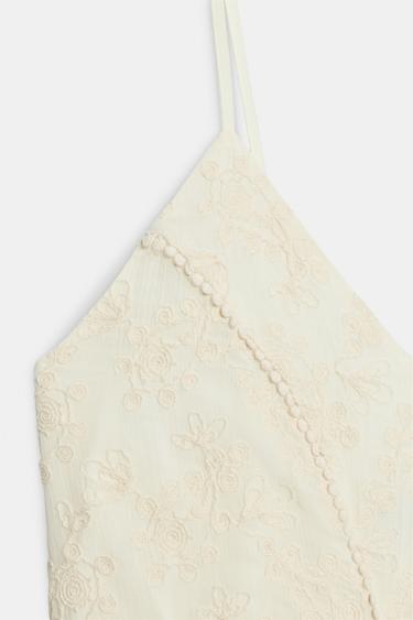 ROBE NUISETTE BRODÉE - Écru de Zara - Image 7