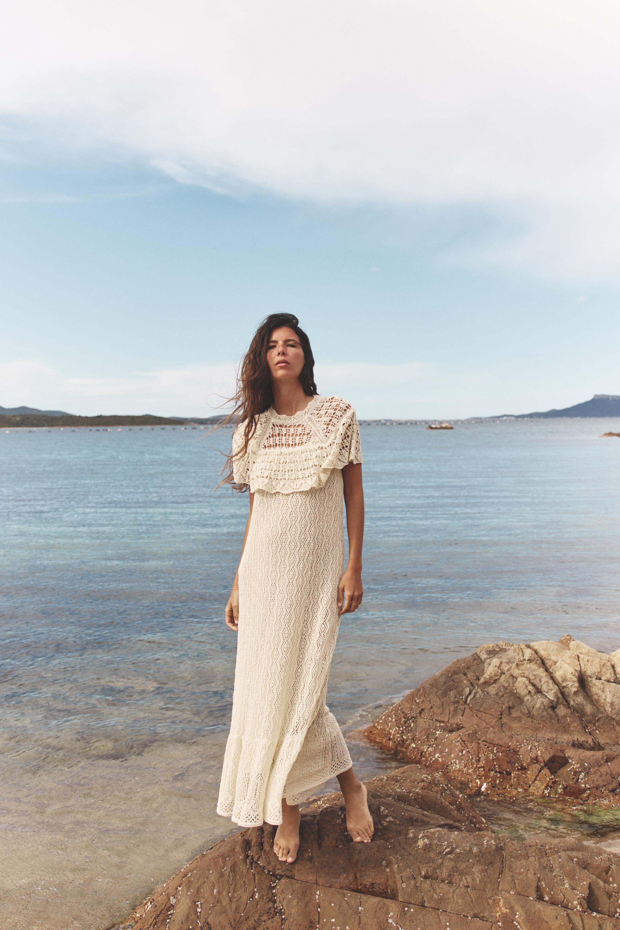 POINTELLE LONG KNIT ワンピース - エクリュ | ZARA Japan / 日本