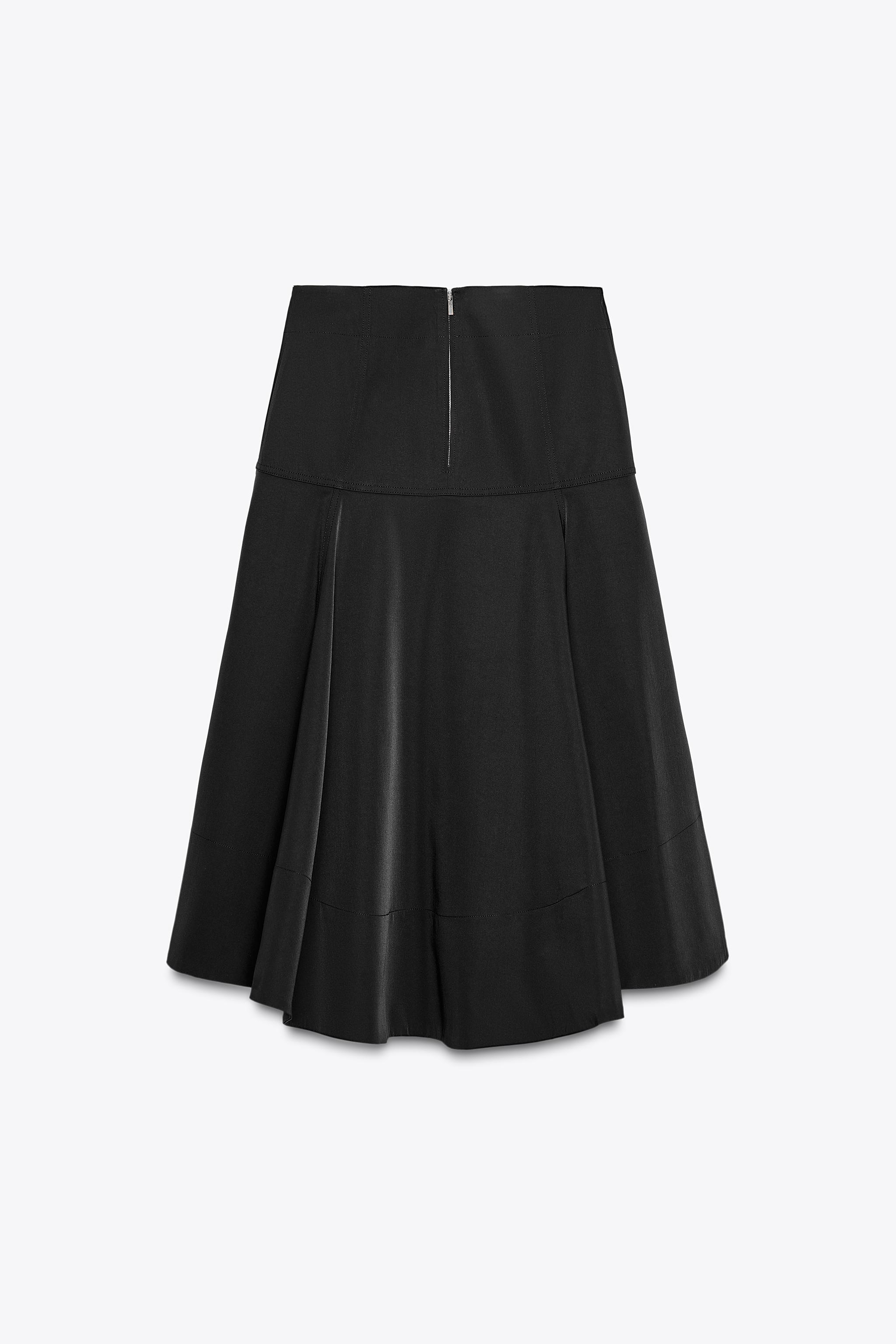 【ZARA】フレアミディスカート ZW COLLECTION 3256/464/800 ZW COLLECTION MIDI FLARED SKIRT - Black | ZARA United States