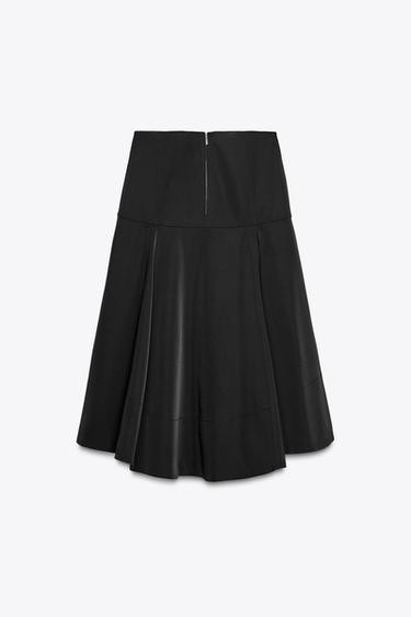 ZW COLLECTION MIDI FLARED SKIRT - Black by Zara - Image 5
