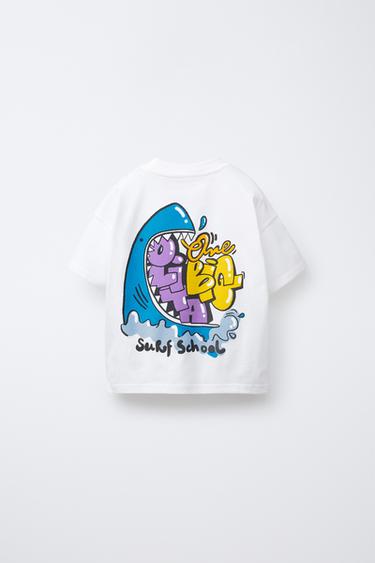 SHARK PRINT T-SHIRT - Oyster-white by Zara - Image 1