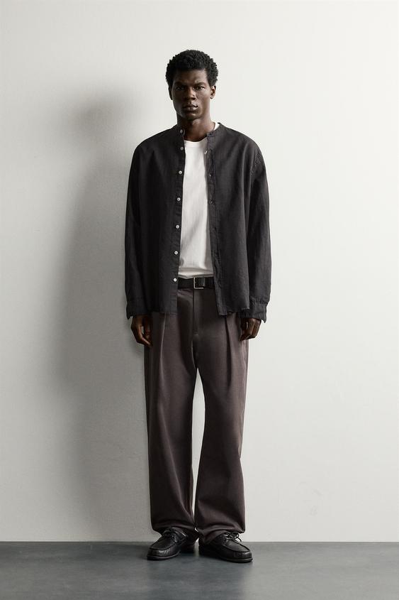 CAMISA RELAXED FIT LINO - ALGODÓN - Negro de Zara - Imagen 0