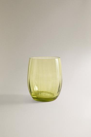 COPO DE CRISTALINO COM EFEITO ÓTICO - Verde da Zara - Imagem 0