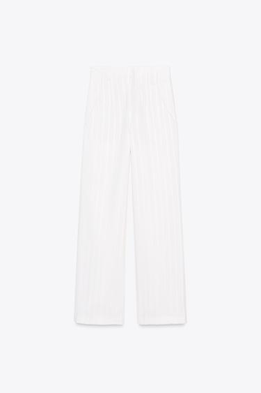 PANTALON FIL MÉTALLISÉ COLLECTION ZW - Blanc de Zara - Image 3