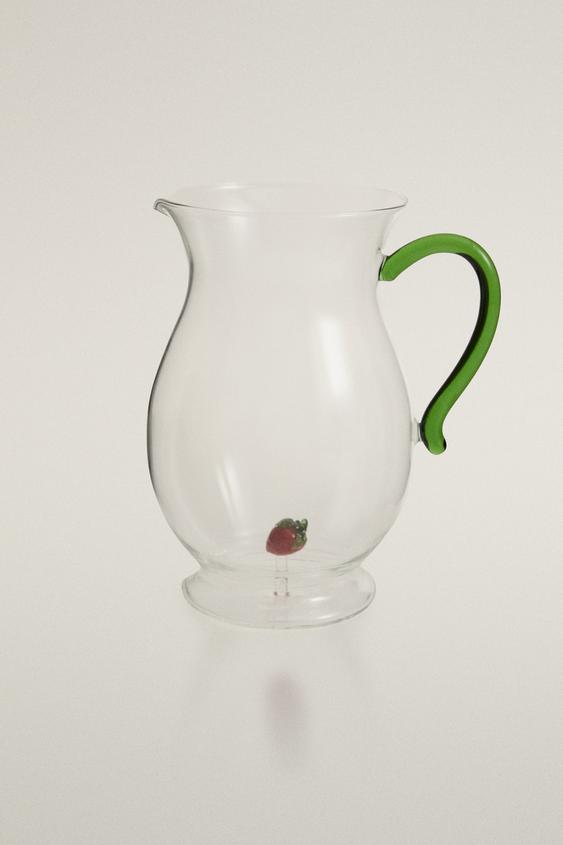 BOROSILICATE STRAWBERRY JUG - Green by Zara - Image 0