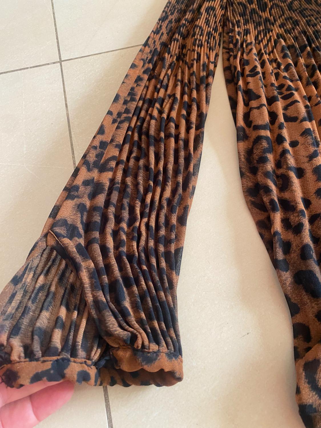 PLEATED ANIMAL PRINT PLAYSUIT DRESS - Image 5